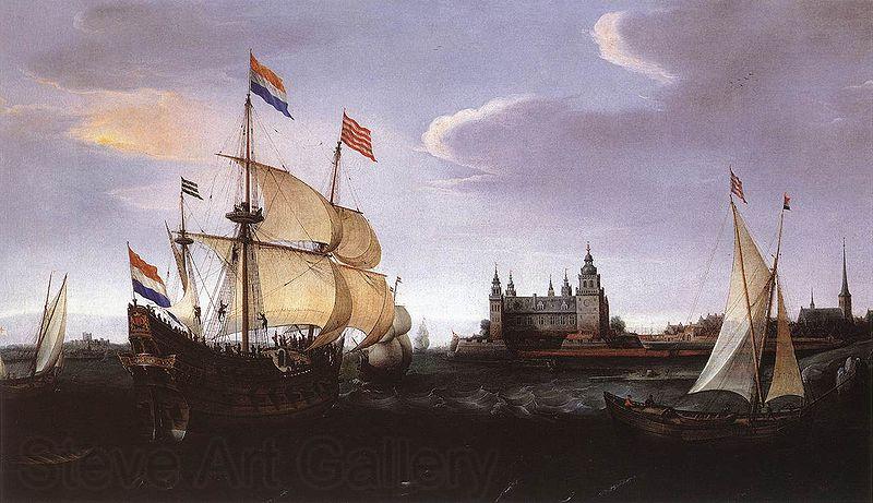 VROOM, Hendrick Cornelisz. Hollandse schepen in de Sont Norge oil painting art